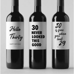30 års-present vinflaska
